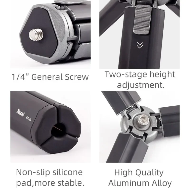 Mini Treppiede Da Tavolo Fotopro – Altezza 15-25cm, Testa A Sfera 360°, Supporto Per Telefono Staccabile, Per Vlog E Live