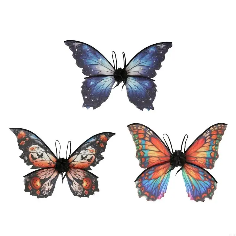 

Q0KE Butterfly Wing Costume for Girl, Halloween Fairies Wing Dress up Costume for Kid