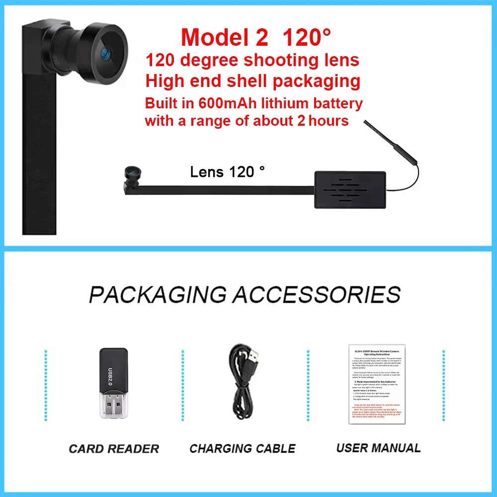 128GB HD 4K Mini DIY Camera WIFI Smartphone APP Controle Draadloze bewakingscamera Ingebouwde microfoon Beveiliging Video IP Cam