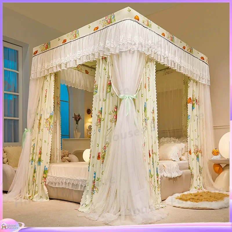 2026 new floor-to-ceiling blackout mosquito net household bedroom integrated tent windproof mosquito-proof moisture-proof