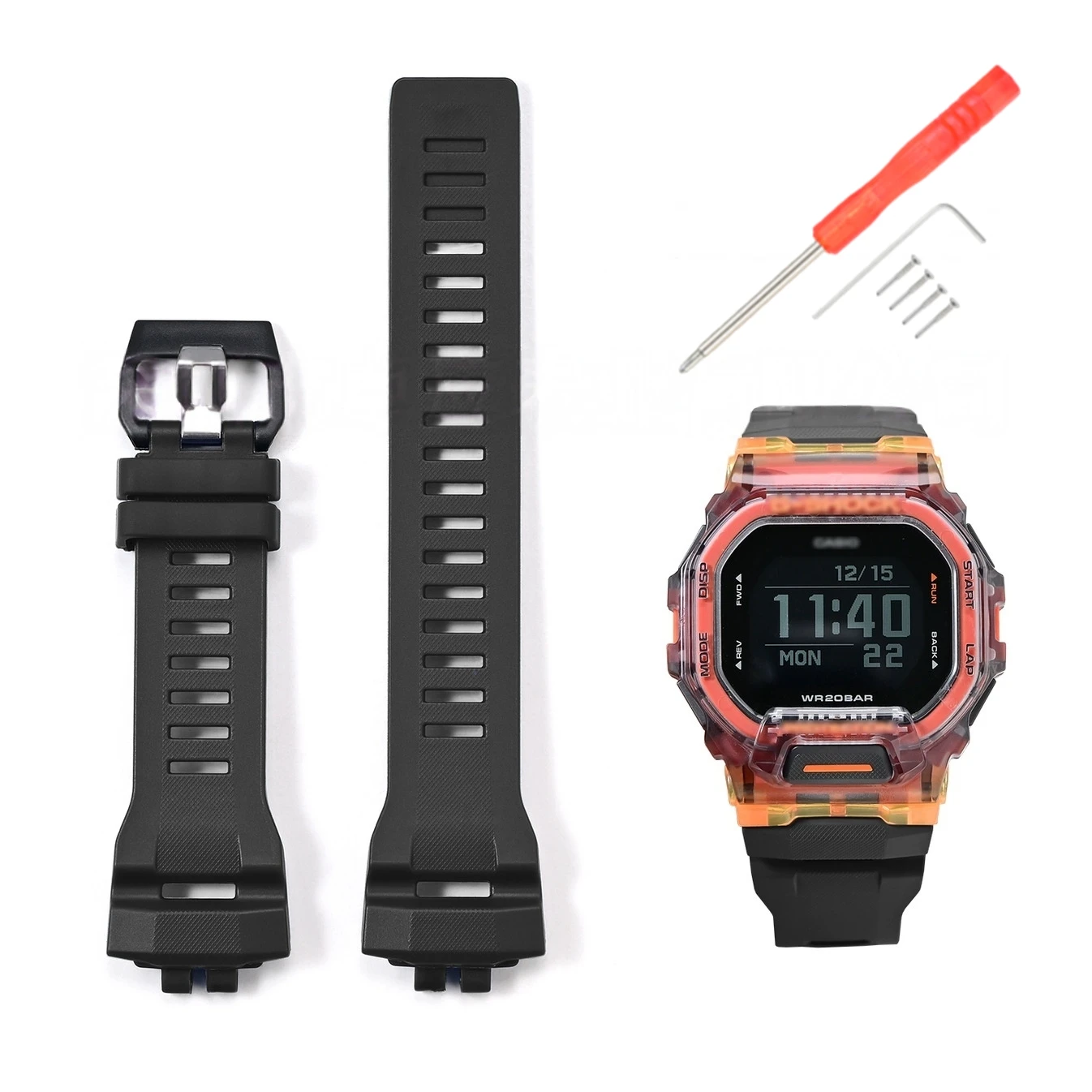 For Casio G-SQUAD GBD-200-1/2/9 GBD-200RD/SM Wacth Strap Grey Blue