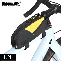 Rhinowalk Bike Top Tube Bag SplashProof Cycling Frame Bag With Support Panel Screw & Strap Fixing For MTB Road Gravel Bike