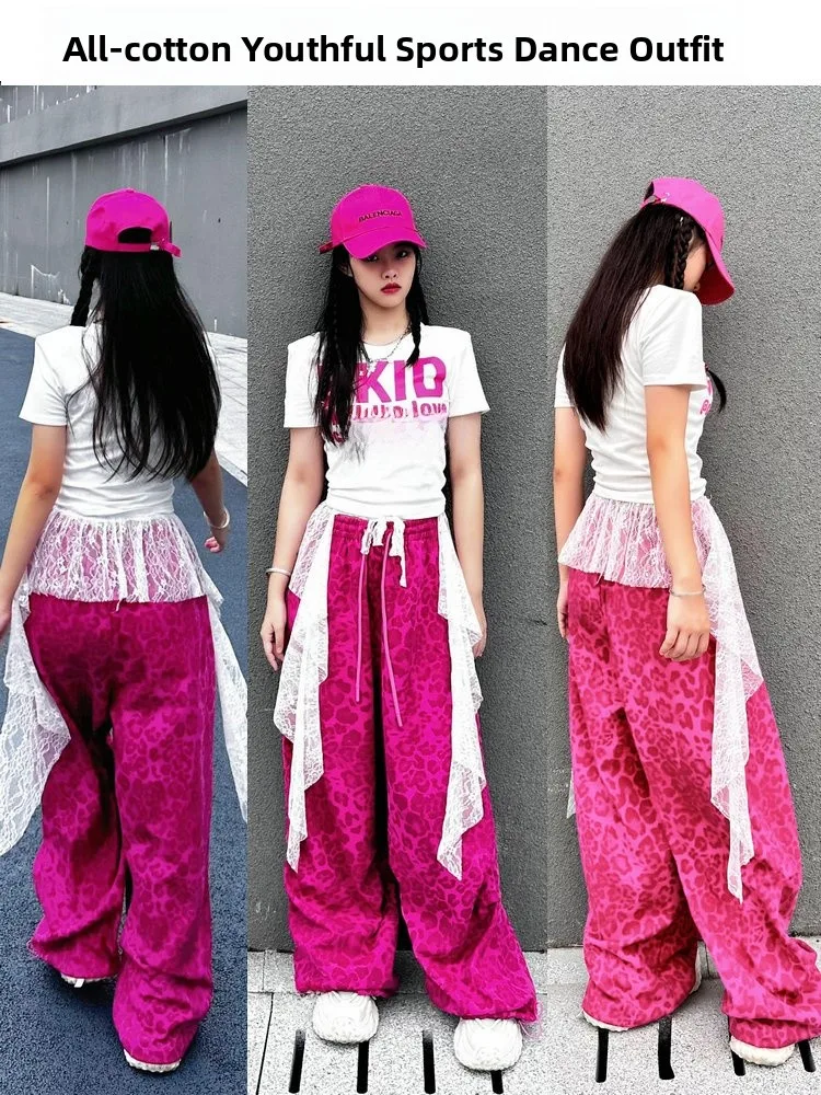 Loose Street Dance Work Pants Set - Hot Girl Hip Hop Performance Outfit
