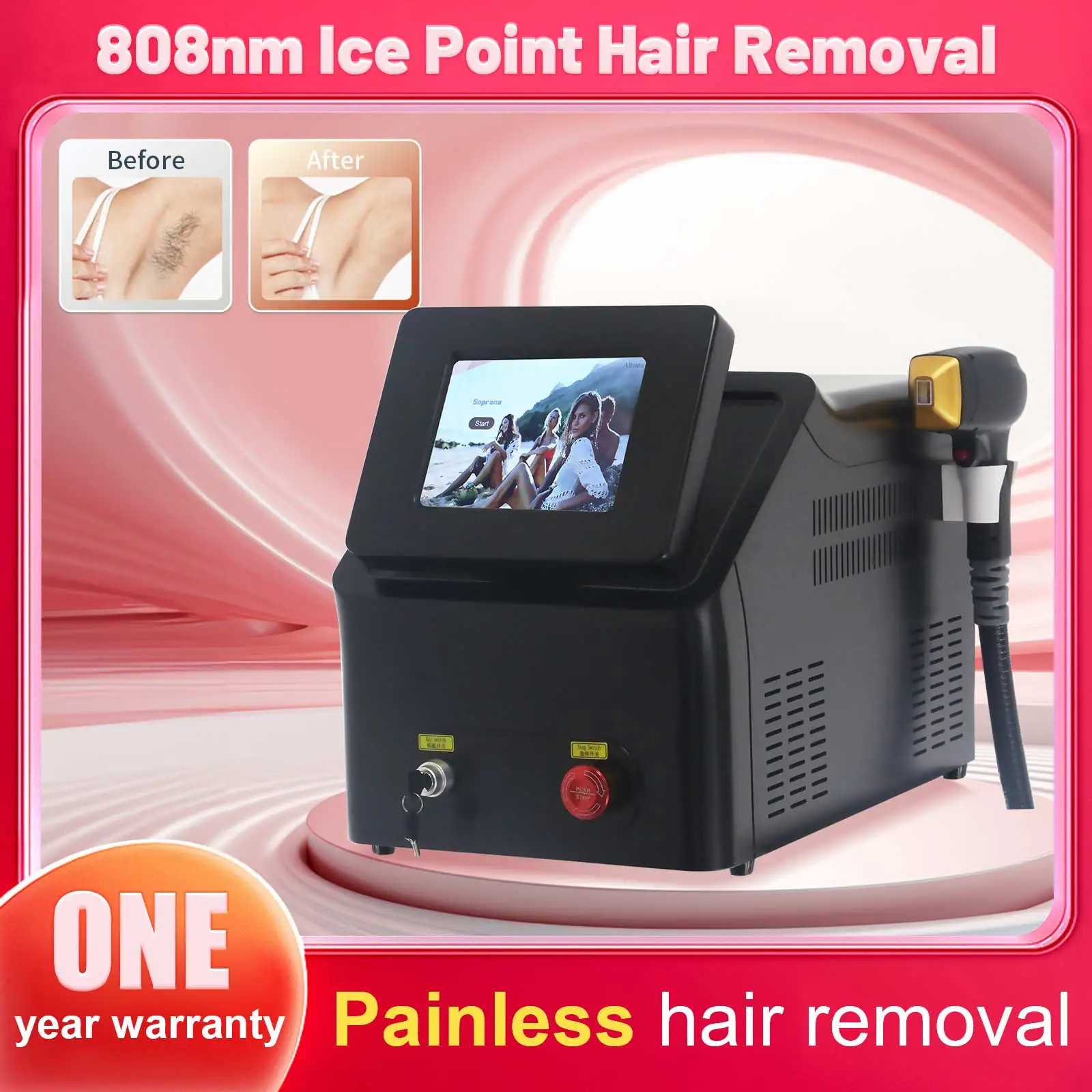 

Depiladora Laser Diode Laser Painless Hair Removal Machine Permanent Ice Platin Cooling System 3 Wavelength Big Promotion