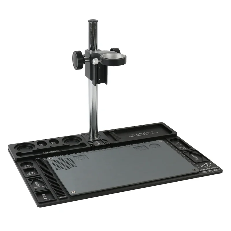 Imagem -02 - Telefone Pcb Soldering Repair Station Mesa Ajustável Boom Stand de Trabalho Suporte de Anel de 50 mm Braço Ajustável para Microscópio Estéreo