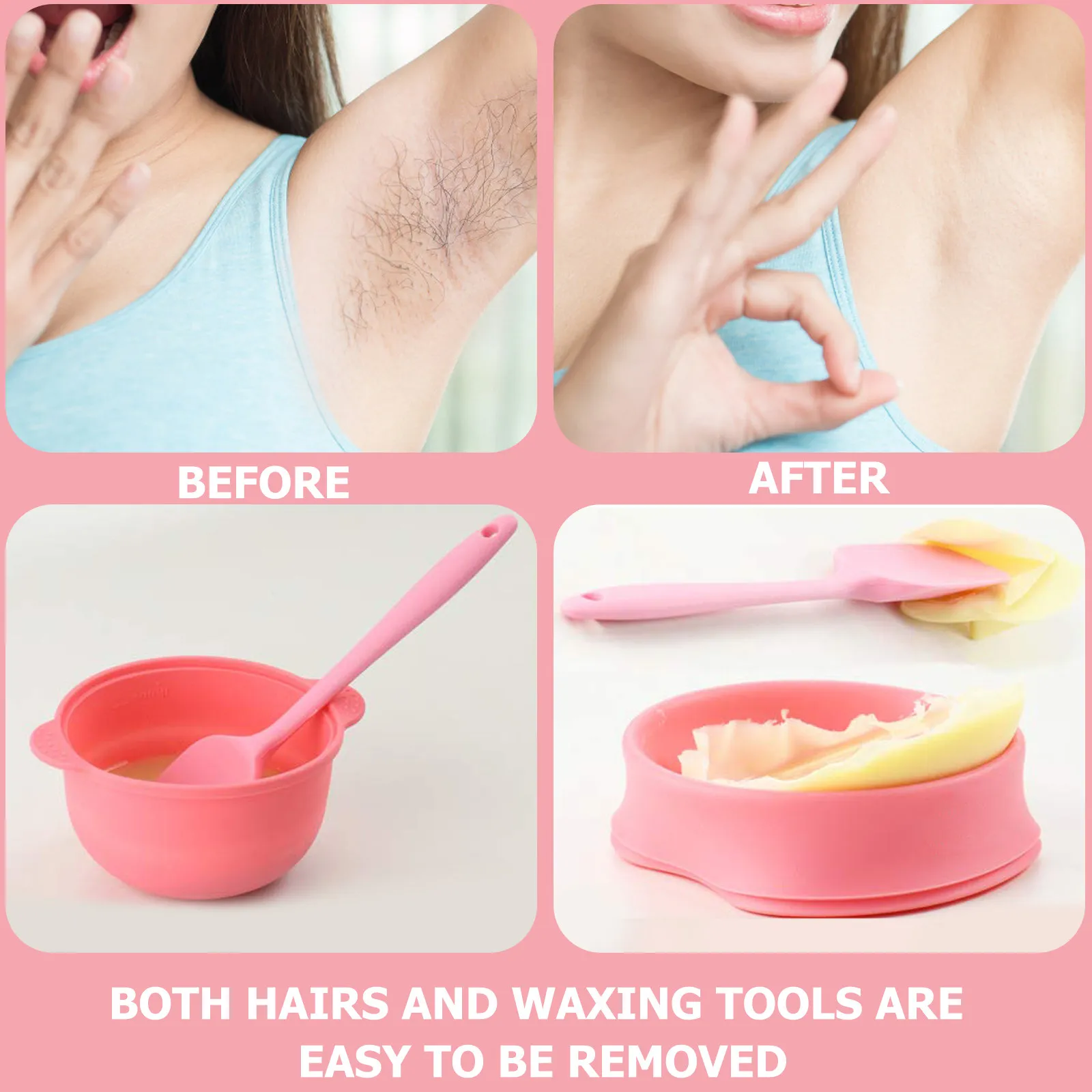 

Набор из 2 силиконовых чаш для воска: съемные, складные, термостойкие, для депиляции, большой емкости, для подогрева воска