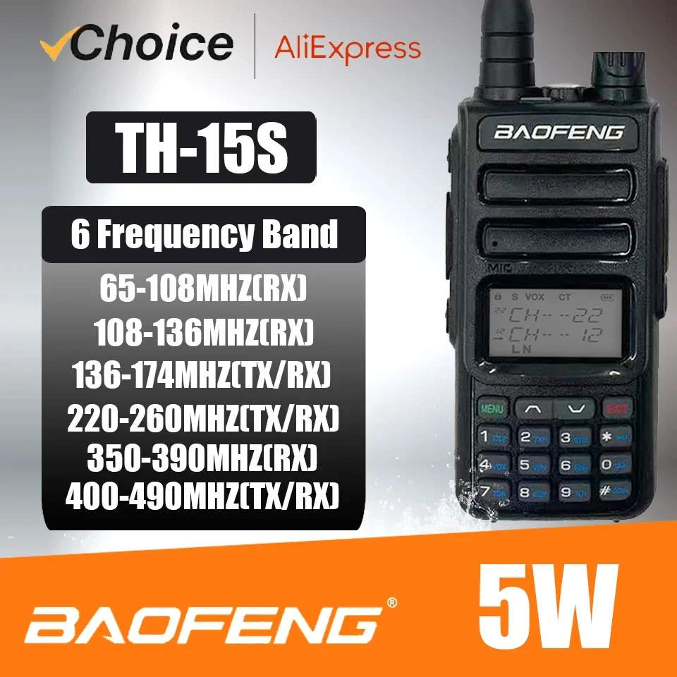 BAOFENG Official Store TH-15S 999 Channal 5Watt Handheld Walkie Talkie, NOAA Tri Band Two Way Radio With Type-C And AM