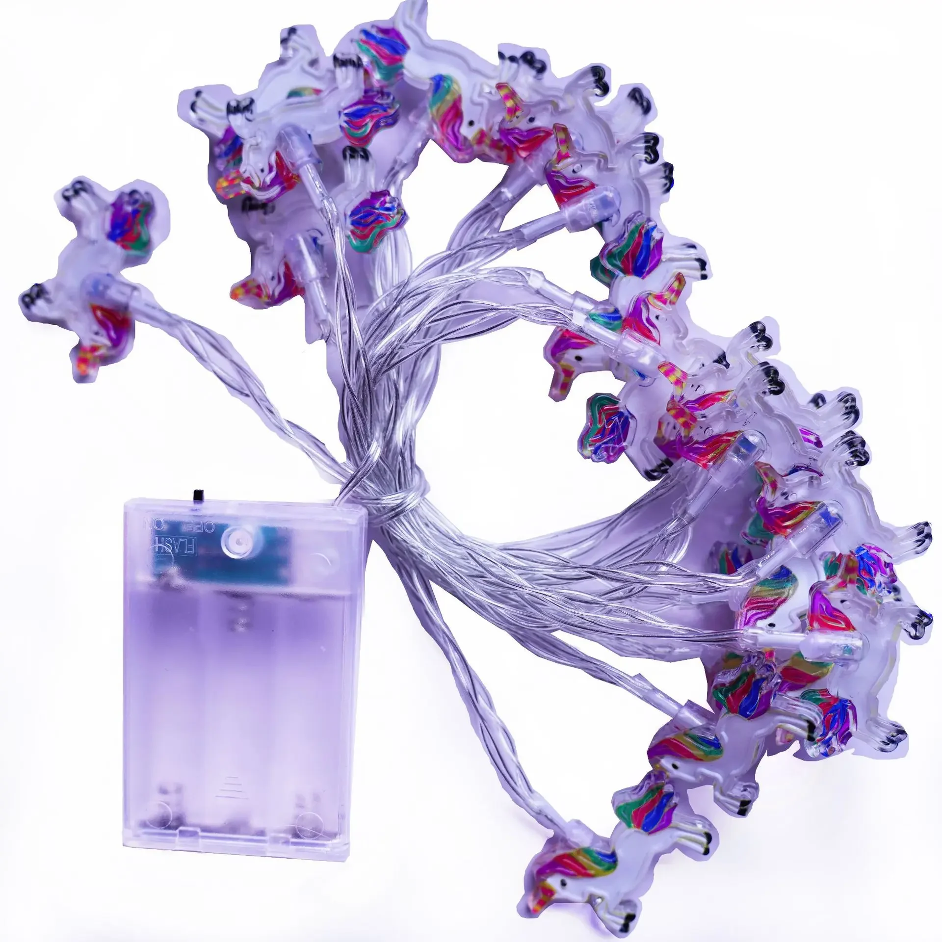 LED Unicorn Cute Rainbow String Lights Battery Operated for Bedroom Atmosphere Kids Tent Decor Fairy Light Garland for Party