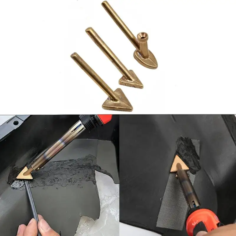 Triangle Soldering Iron Tips Car Bumper Repair Welding Head Flat Iron Tip For Leather Plastic Dent Removal Auto Repair Hand Tool