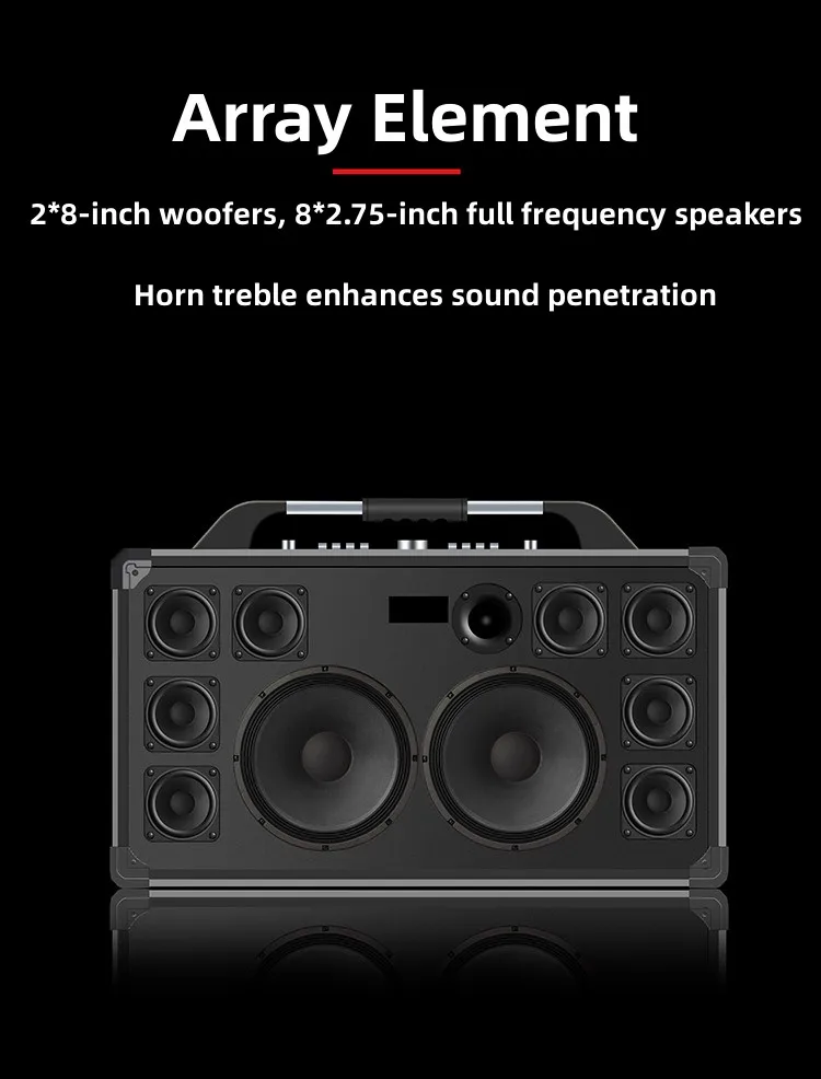 XDOBO SINOBAND Alps Pro 500 وات مكبر صوت بلوتوث مع مضخم صوت وميكروفونات لاسلكية وقت تشغيل طويل لـ DJ والكاريوكي