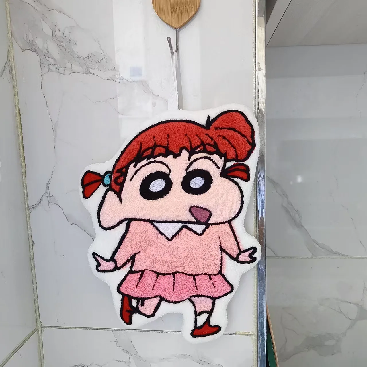 Kawaii Crayon Shin-Chan Cartoon Niedliches Handtuch, wasserabsorbierendes Korallenfleece, für die Küche, schnell trocknend, für Duschraumbedarf