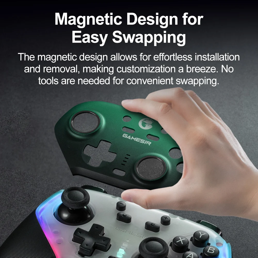 GameSir Super Nova Controller Magnetic Faceplate Personalize Gamepads Wireless Controle Front Case Top Cover Multicolor Shell Co