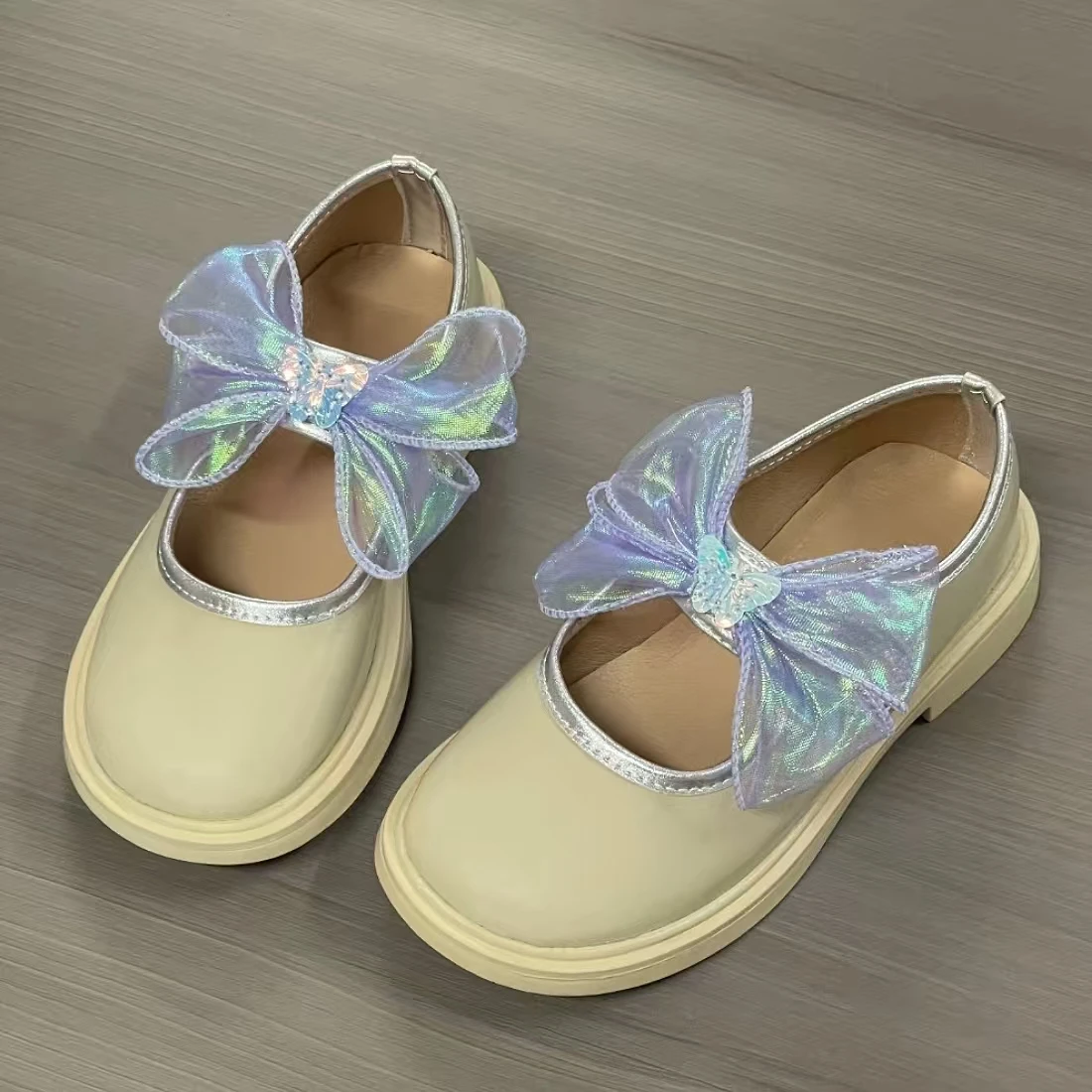 Jinyu New Arrival Leather Bowknot Princess Shoes Fashionable Breathable High Quality Trendy Girls' Shoes for Travel Performance