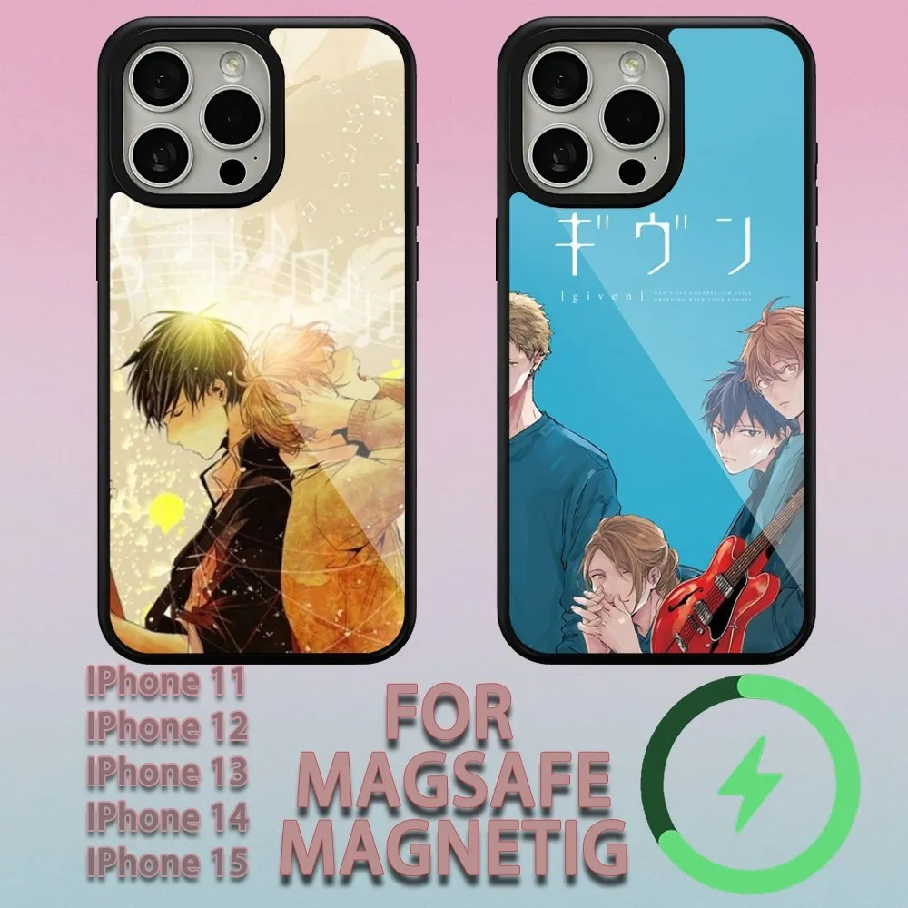 Given Yaoi Anime  Phone Case For iPhone 11 12 13 14 15 Plus Pro Max Charging  Magsafe Magnetic Wireless Cover