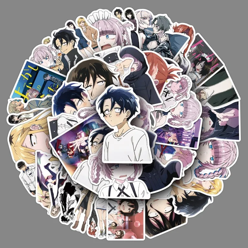 50pcs Anime Call of the Night Graffiti Personalized Cartoon Romance Japanese Decor Stickers for Skateboard Laptop  Water Bottle