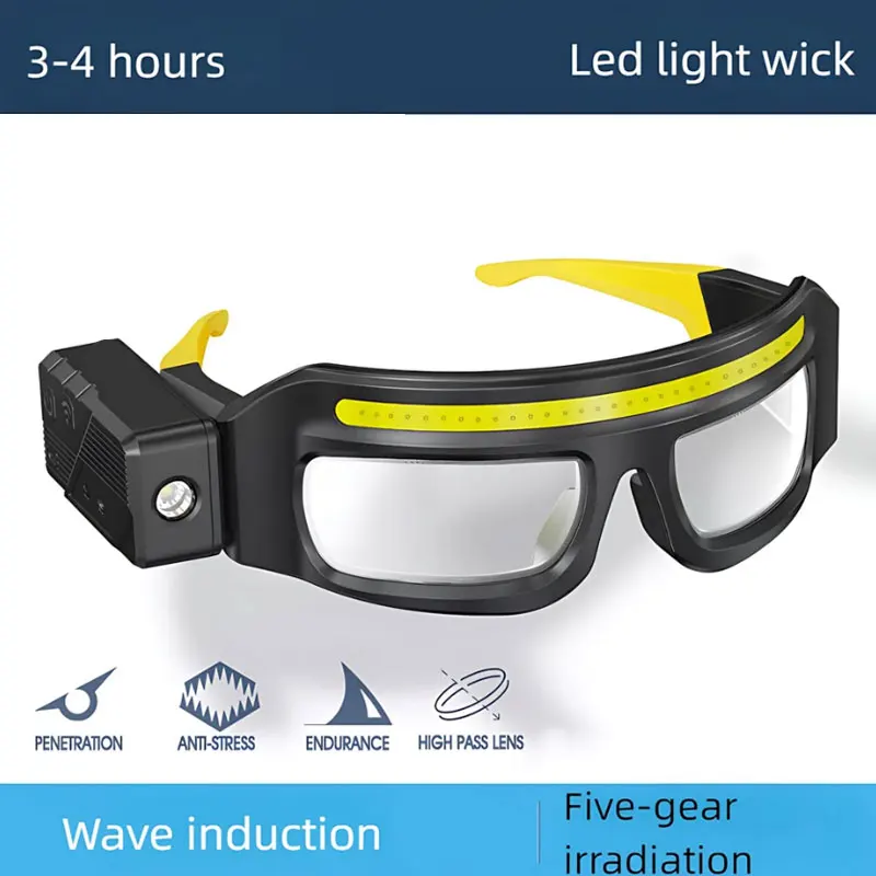 90 ° 調整可能な作業現場&セキュリティ照明、5モード、波センサー制御懐中電灯、高輝度、屋外用防水