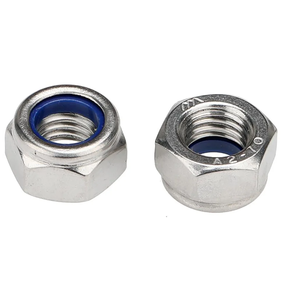 4#-40 6#-32 8#-32 10#-24 1/4-20 5/16-18 3/8-16 US Standard Coarse Fine Thread 304 Stainless Steel Nylon Insert Lock Hex Nut