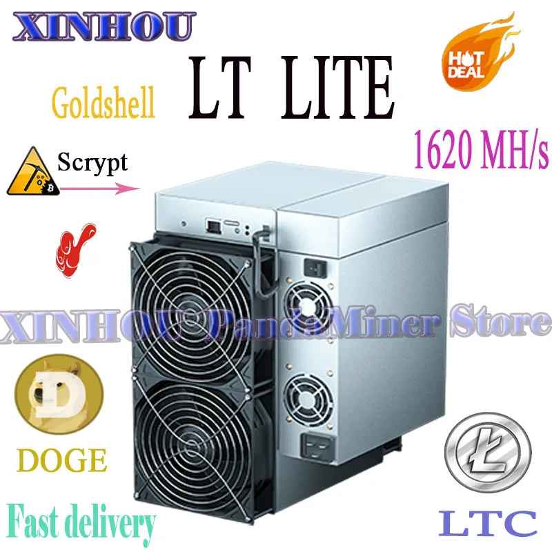 

ASIC Goldshell LT LITE Miner 1620MH/S Crypto Quiet Home miner Doge LTC mining Better Than LT5 LT6 MINI-DOGE X5 Antminer L3+ L5