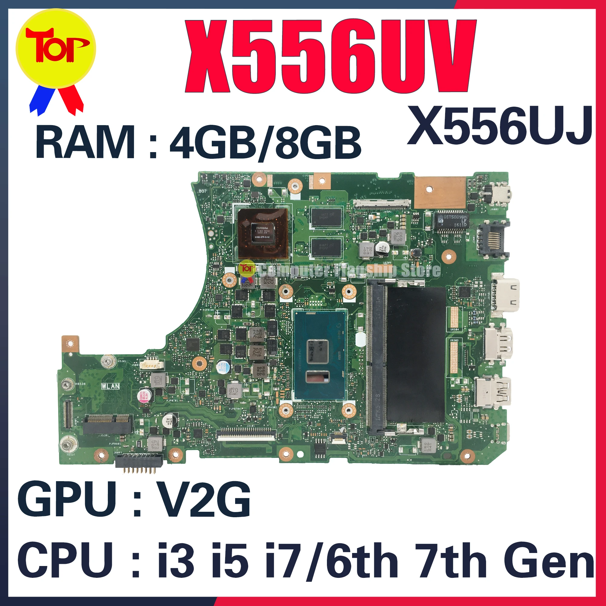 

X556UJ Mainboard For ASUS X556UQ X556URK X556UV X556UQK X556UF A556U X556U Laptop Motherboard I3 I5 I7 GT930M GT940M 930MX 940MX