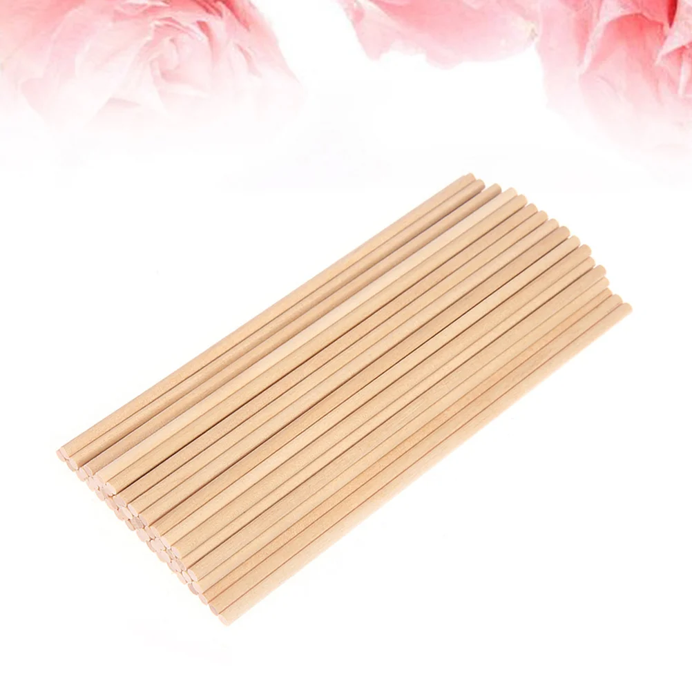 100pcs Wooden Round Dowel Rods Craft Sticks for Woodworking DIY Building Model Toy Model Making Materials (10 x 05cm)