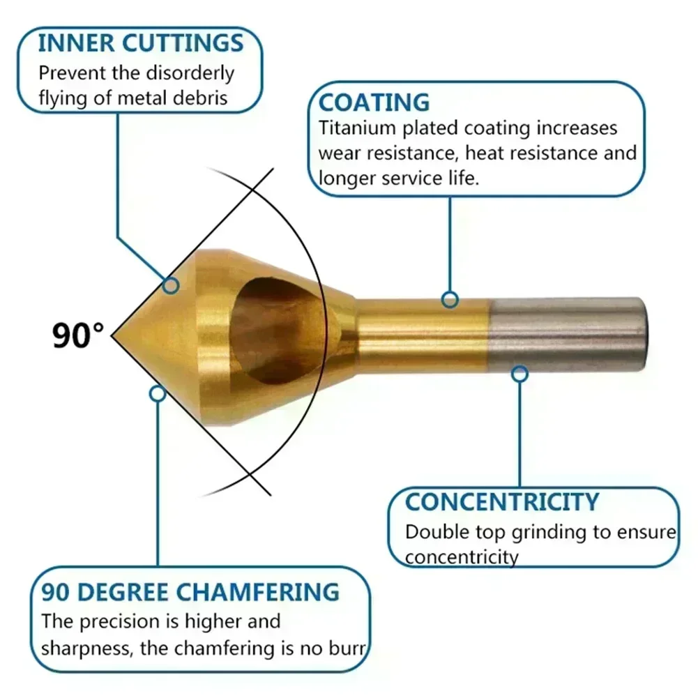 

Deburring Drill Versatile HSS Coated Countersink and Deburring Drill Taper Hole Cutter Perfect for Batch Processing