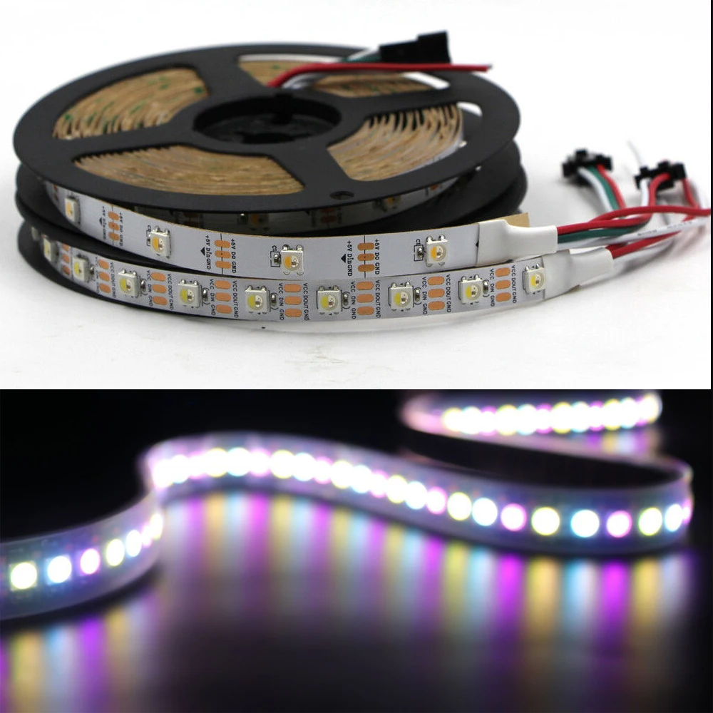 Addressable SK6812 (Similar WS2812B) pixel led strip light individually RGB RGBW RGB+WW 5V 30/60/144 led/m Dream Color LED Strip