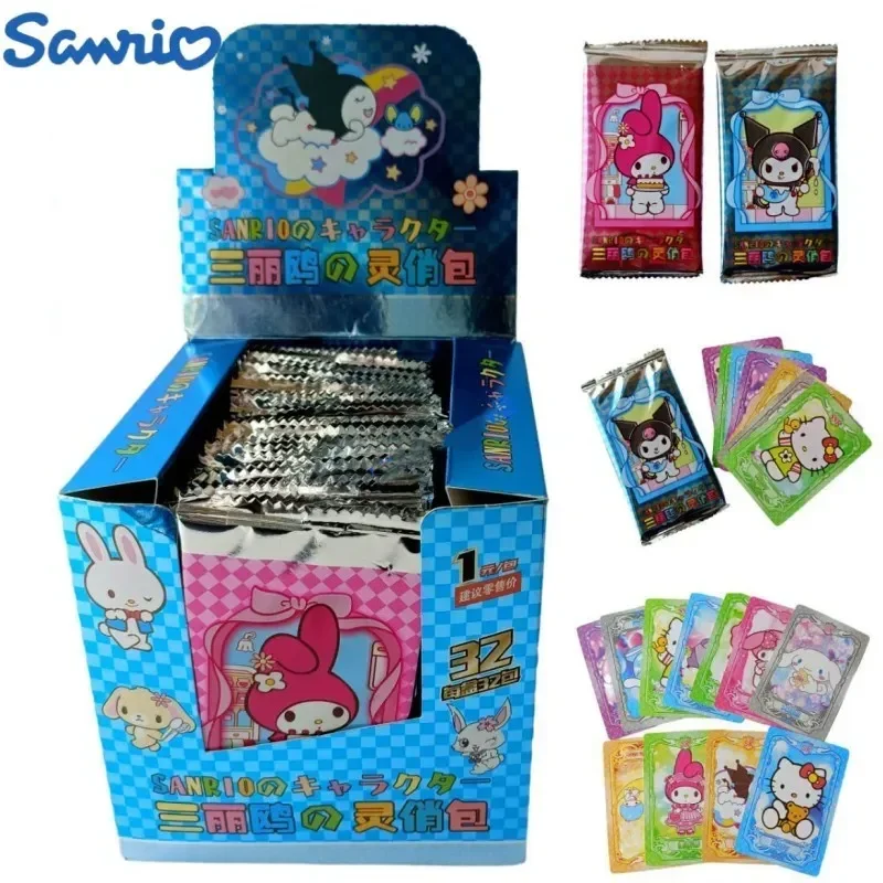 Hello Kitty Sanrio Cards 32bag 224pcs Kuromi Trading Card Game My Melody Booster Box Cartoon Cute Collection Toy Festival Gift