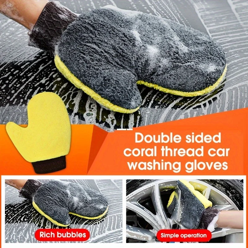 Premium Car Wash Gloves: Paint-Free, Waterproof, and Velvet-Like - Perfect for Cleaning Your Car!