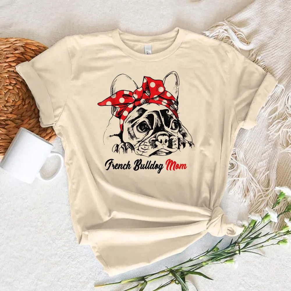 Pug t shirt women athleisure blend Tee girl y2k streetwear clothes