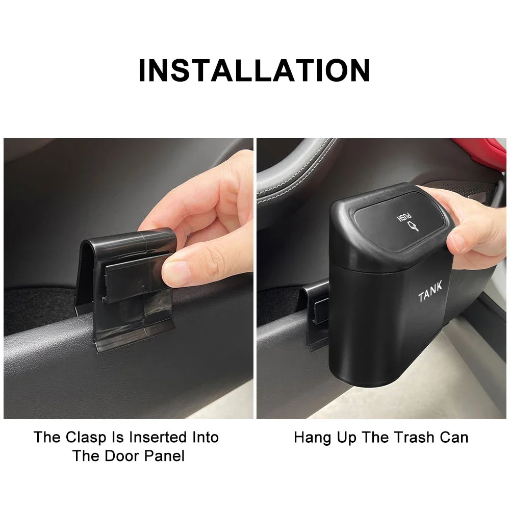 For GWM Tank 300 500 ABS Plastic Car Trash Bin Hanging Garbage Dust Case Plastic Trash Can Auto Interior Storage Accessories