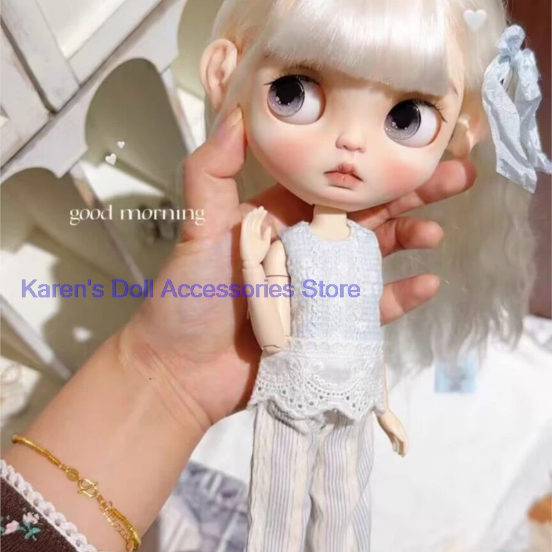 

2025 lady style 2pcs top+pants for landoudou/Blythe blue (Fit for Lulu,ymy24,Ob22,24,26,zone, Jenny)