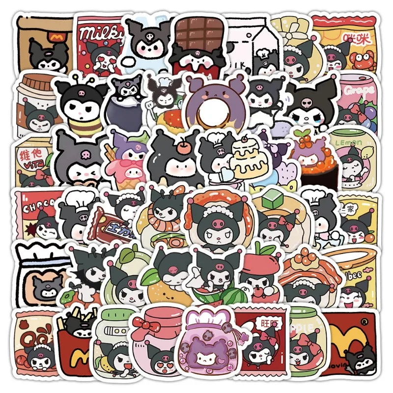 103PCS Sanrio Stickers Cartoon Cute Kuromi HelloKitty Notebook Mobile Phone Shell Water Cup Decoration Stickers Wholesale