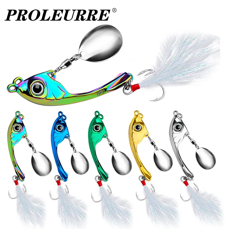 

1 Pcs Spinner Metal Spoon Vib Fishing Lures 9/13/17g Vibration Rotation Sequin Wobblers Trolling Artificial Bait for Bass Pike​