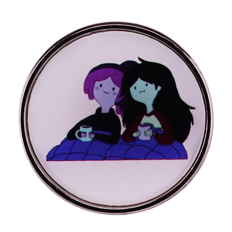 Princess Bubblegum N Marceline The Vampire Queen Enamel Pin LGBTQ GL Love Bff Jewelry Gifts