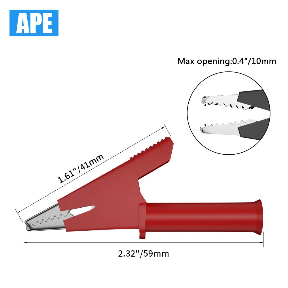 5pcs 4mm Banana Plug to Alligator Clip Test Probe Lead Wire Cable Test Leads Kits 1m long 5 colors