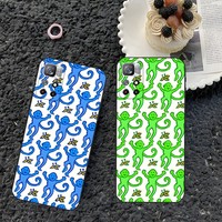 Preppy Blue Monkeys Pattern Tempered  Phone Case for Xiaomi Redmi Note 14 13 12 11 9 Ultra 10 Lite POCO F4 F5 X5 Pro Plus Cover