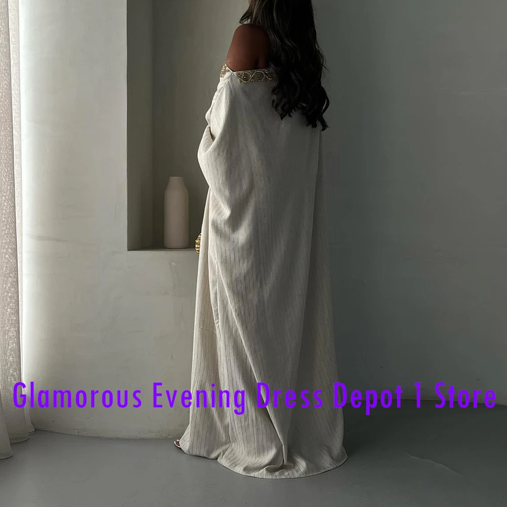 Abiti da sera in jersey con spalle scoperte in cristallo formale personalizzato Moda dritto fino al pavimento Mezze maniche Abiti D