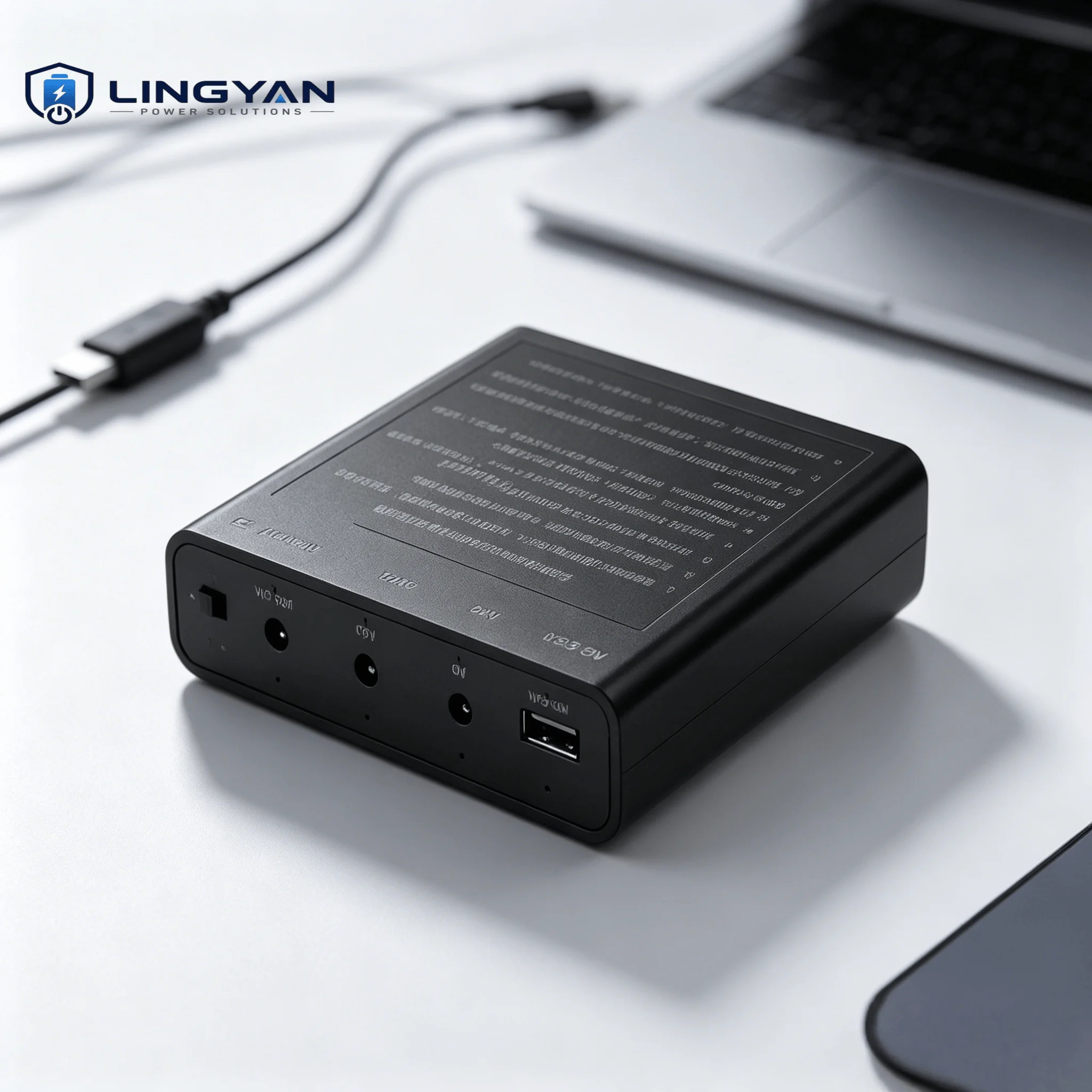 Mini UPS de Emergência DC, 6 Slots para Baterias 18650, Três Saídas DC, Portas USB 5V, Para Roteador WiFi, ONT, Câmera de Segurança, Sem Bateria