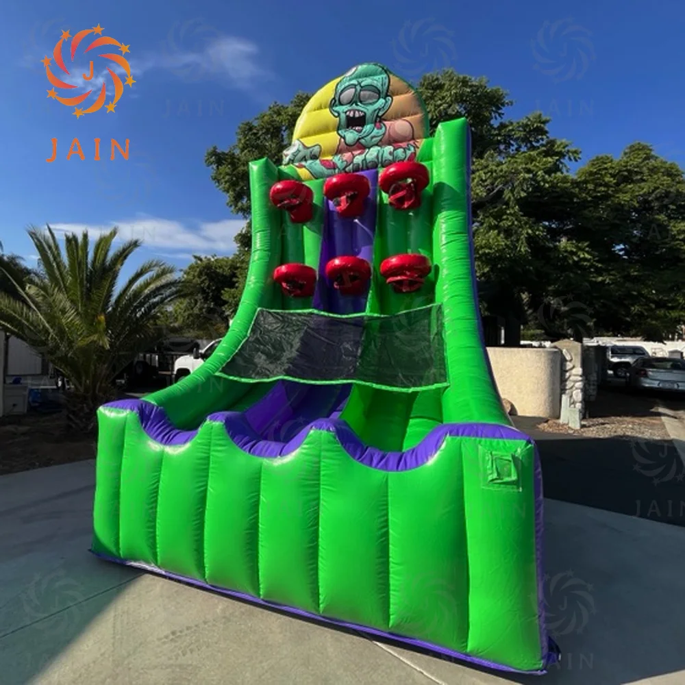 Giant Shooting Challenge 2.5m Zombie Basketball Challenge Inflatable Basketball Hoop Game with Blower For Party Rental