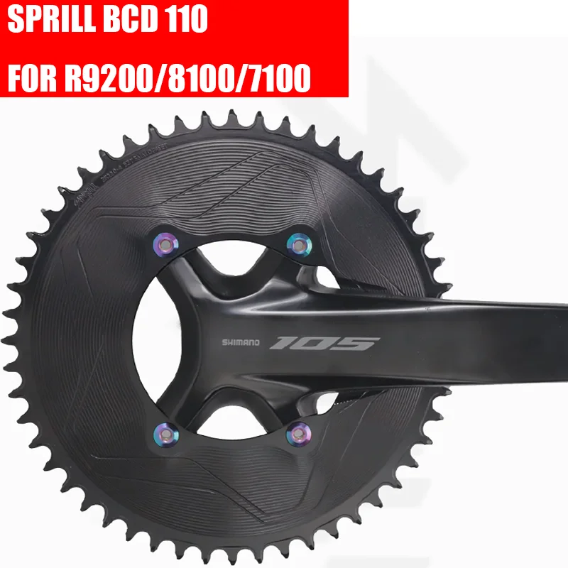 

SPRILL Closed Single Sprocket R9200-8100 Crankset for 3mm Offset (4 Bolt AERO) Round Narrow Wide Sprocket Plate