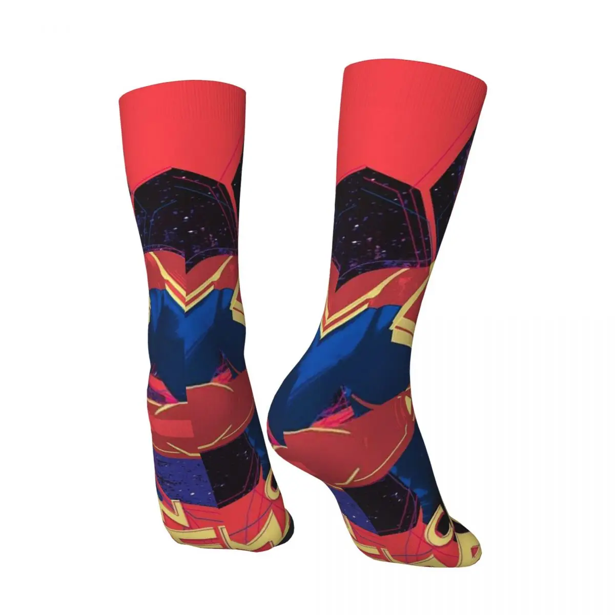 Funny Crazy compression Ready Fight Sock for Men Hip Hop Harajuku Captain Marvel Happy Quality Pattern Printed Boys Crew Sock