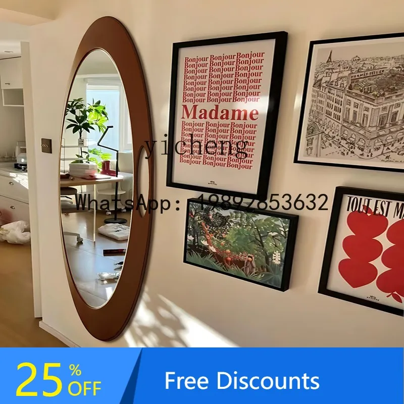 AA mirror wall-mounted home retro full-length mirror entry medieval bedroom fitting mirror