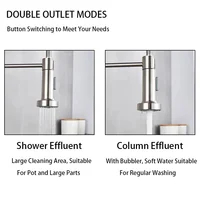 Spring Brushed Nickel Kitchen Faucet Deck Mounted Mixer Tap 360 Degree Rotation Stream Sprayer Nozzle Kitchen Sink Hot Cold Taps 2