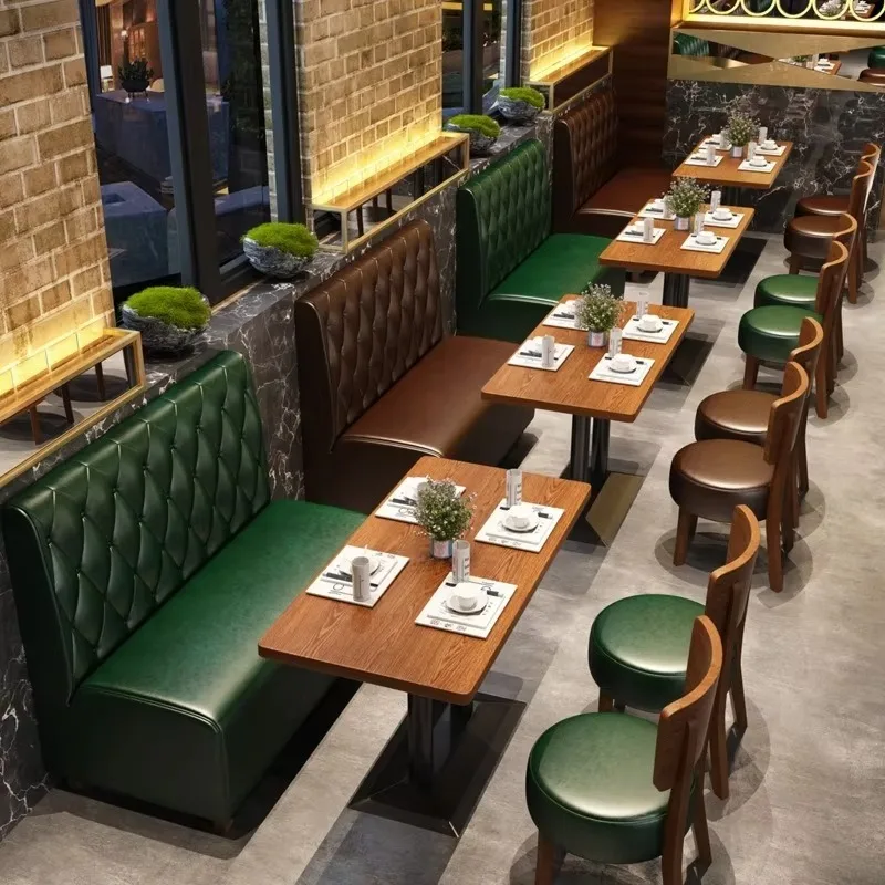 Hot Sale Restaurant Furniture Durable Eco-Friendly Commercial Sofa Booth Seating Set Chair And Table For Restaurant Coffee Shop
