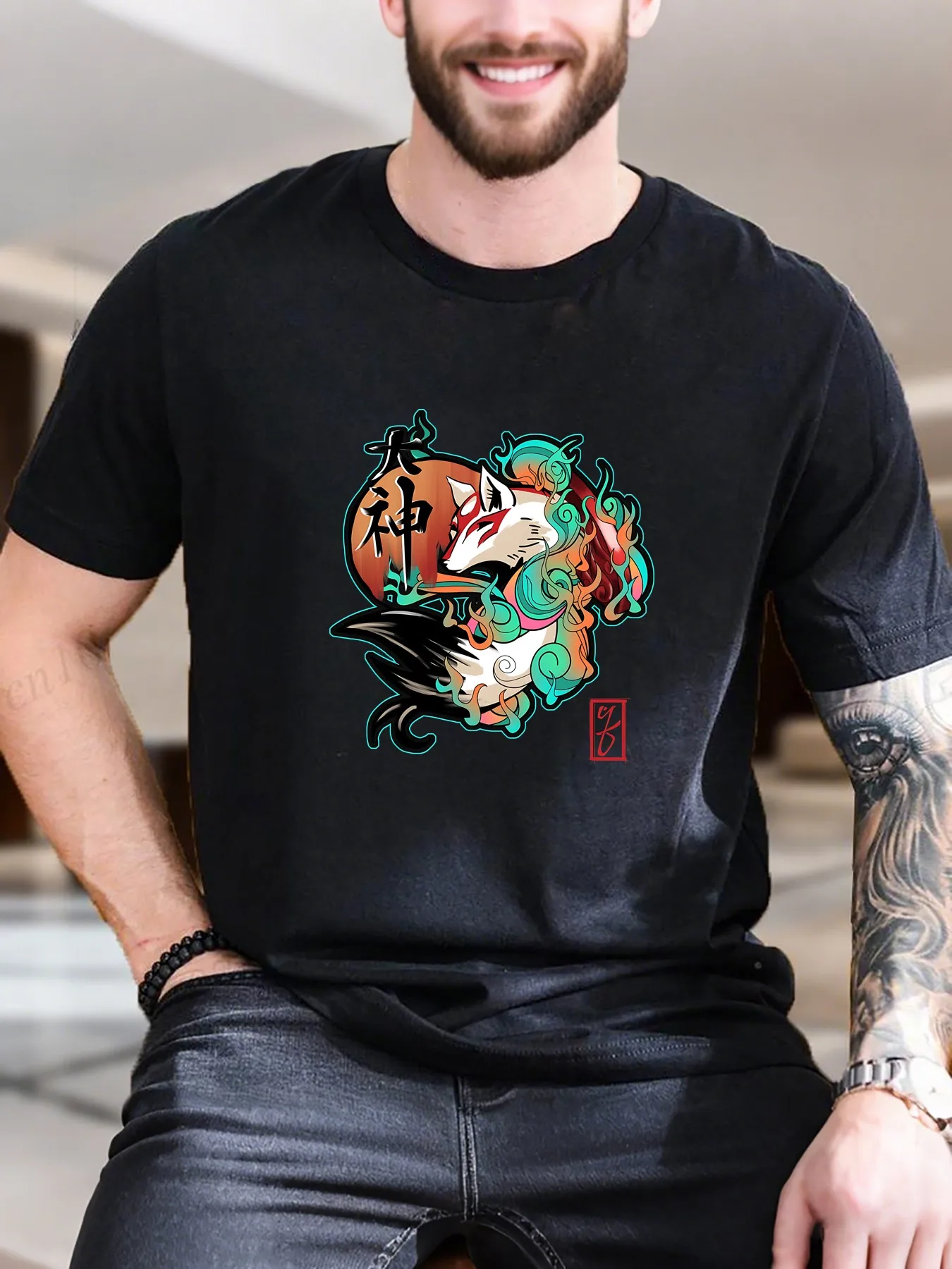 

New Arrival Fashion Men's Cotton Printed T-Shirt Trendy Cartoon Cat Bird Design Breathable Pure Cotton Tee for Casual Wear Comfortable