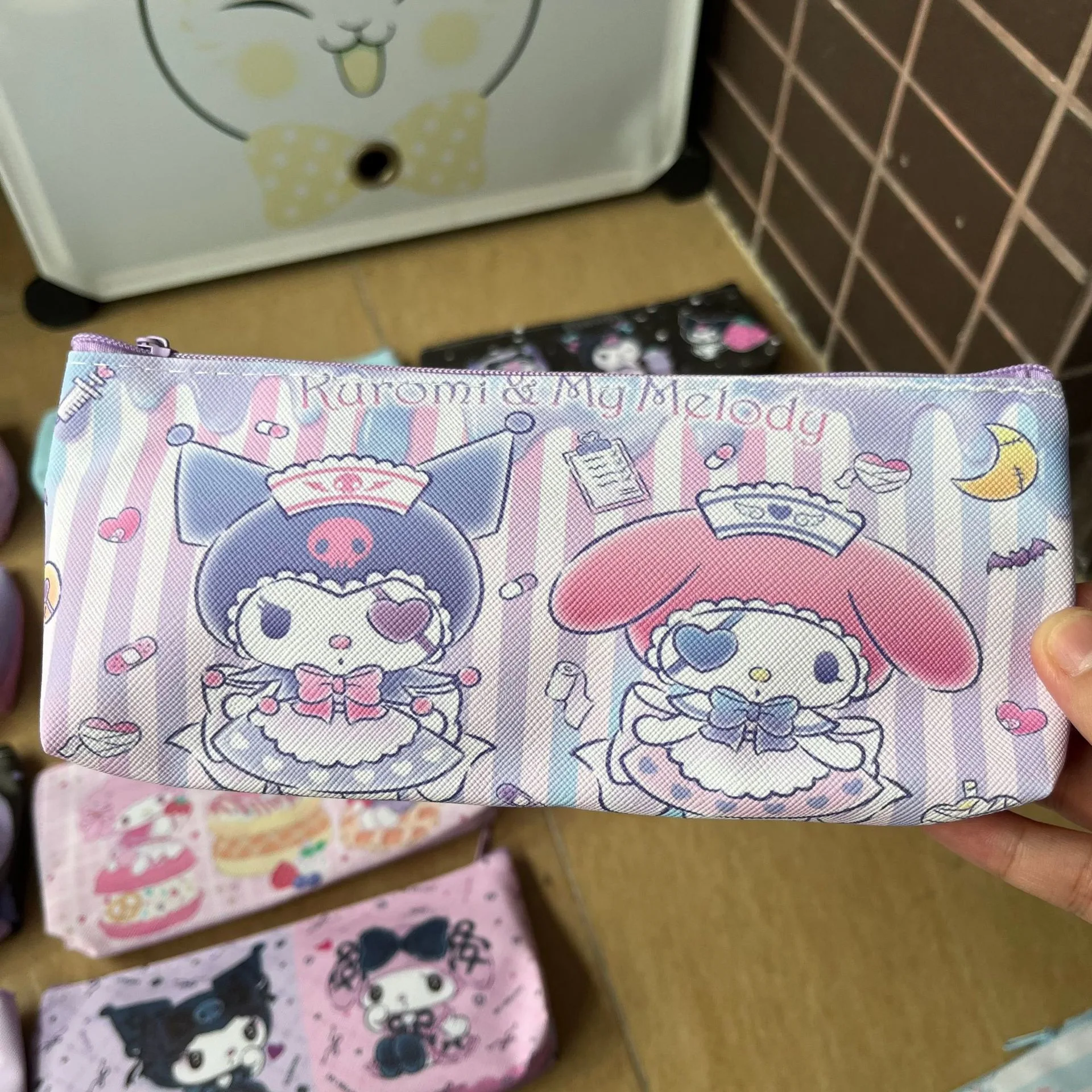 Sanrio niedlichen Feder mäppchen Hallo Kitty Schul bedarf Melodie japanisches Briefpapier Kuromi cinnamorollkawaii Bleistift beutel Großhandel