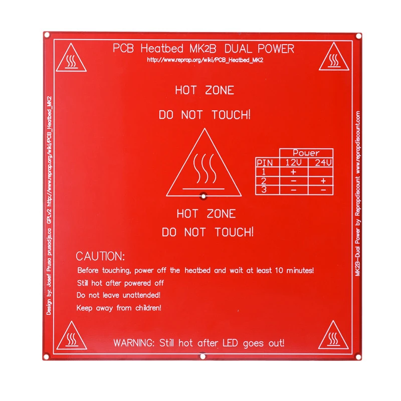 ✱3D Printer Accessories with a Heated Bed Dual Voltage Circuit Board MK2B, Support 12V, 24V