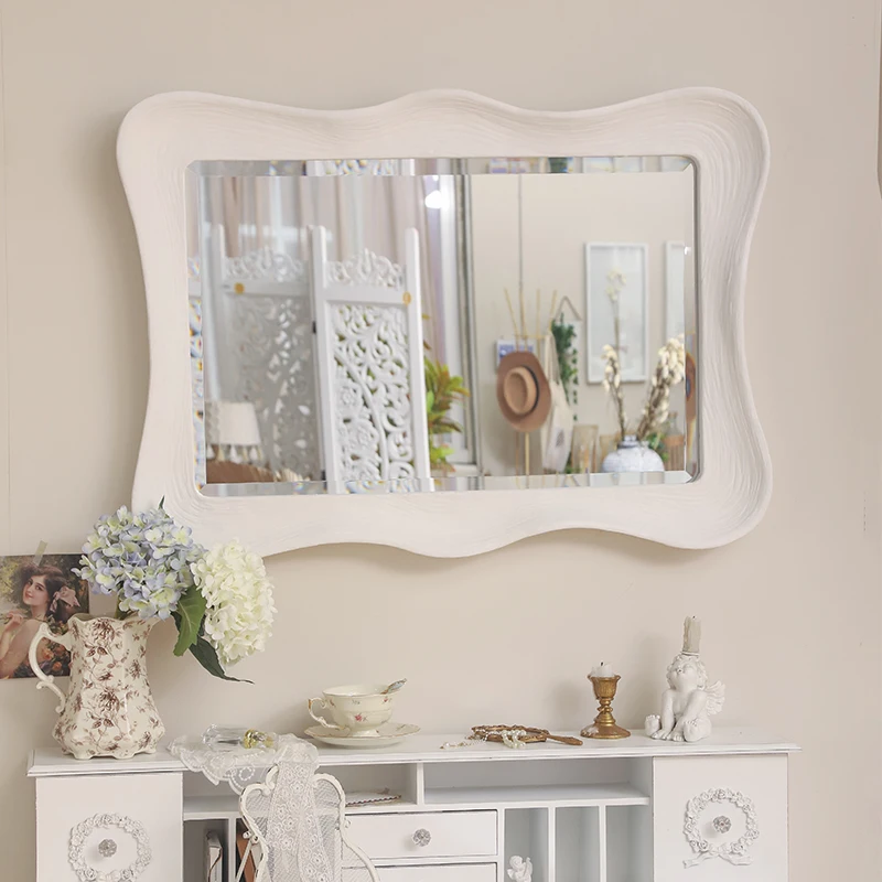 You can live French cream wind bust mirror Internet celebrity wall hanging mirror Alien dressing mirror Bedroom makeup