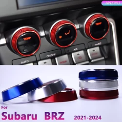 AC Air Condition Knob Sound Knob Cover Button Ring Aluminum Alloy Audio Knob Trim Ring For Subaru BRZ GR86 2021 2022 2023 2024