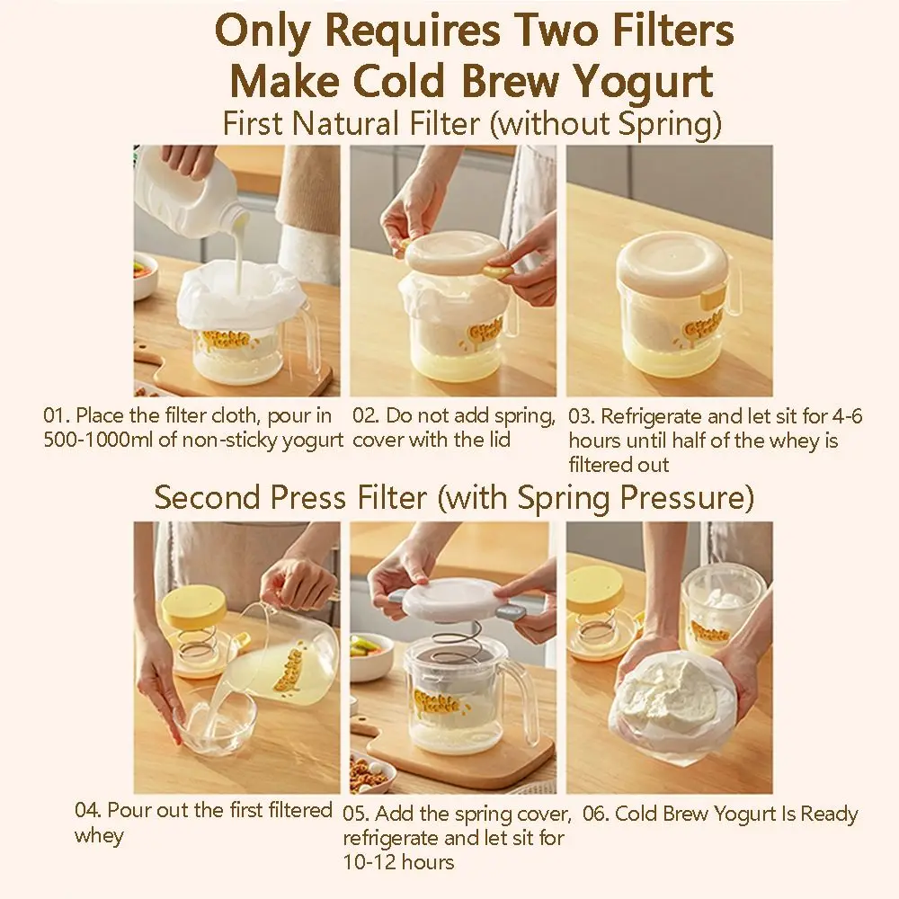 Cartoon Yogurt Filter Fine Mesh Easily Separation Yogurt Separation Strainer DIY Household Whey Separator Culinary Accessory